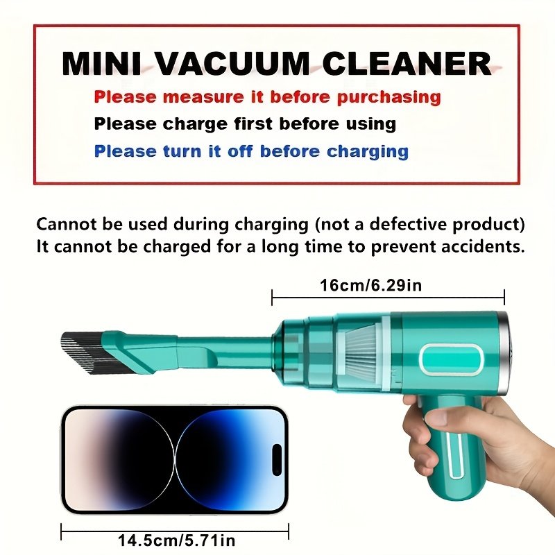Upgraded Portable Cordless Handheld Vacuum Cleaner, Cyclone Suction Wireless Vacuum for Car/Office/Home Rechargeable Powerful Vacuum with Extended Brush Head Convenient for Cleaning Computer Keyboard Grooves - Image 2